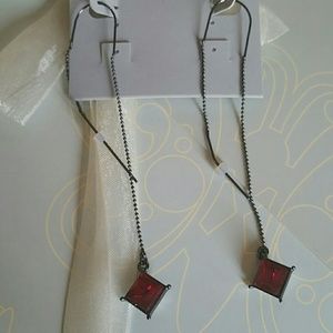 Red Threaded Earrings